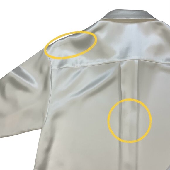 SER.O.YA Zucker Shirt Blouse XS Long Sleeve Button Front French Cuff Relaxed Fit - Picture 7 of 12